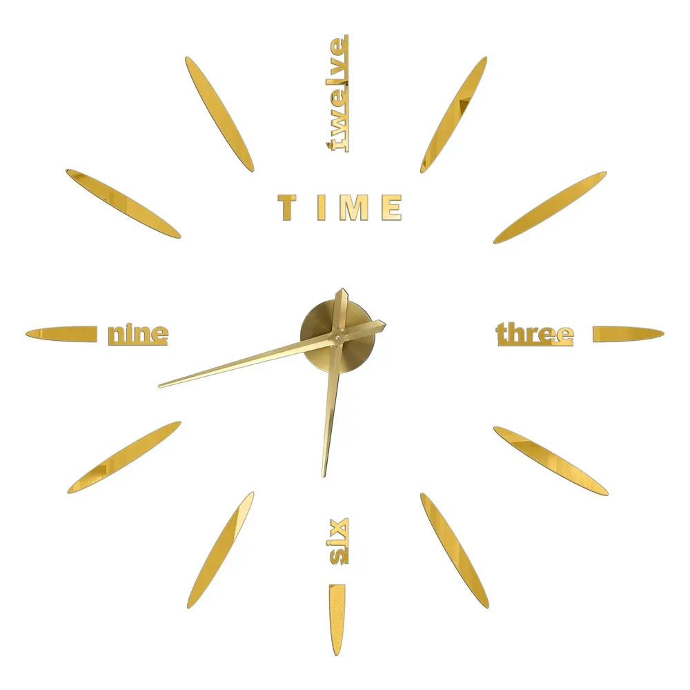 3D DIY Wall Clock - Modern Acrylic Mirror Sticker Quartz Clock For Living Room Decor With Silent Movement