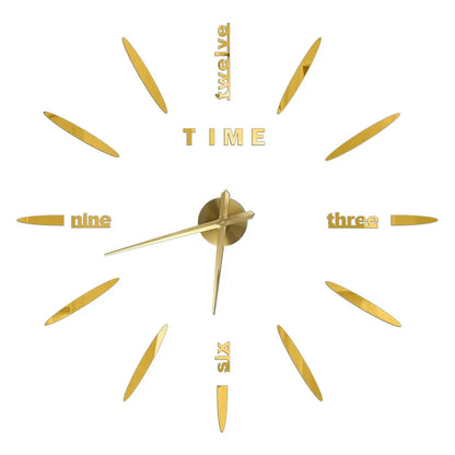 3D DIY Wall Clock - Modern Acrylic Mirror Sticker Quartz Clock For Living Room Decor With Silent Movement