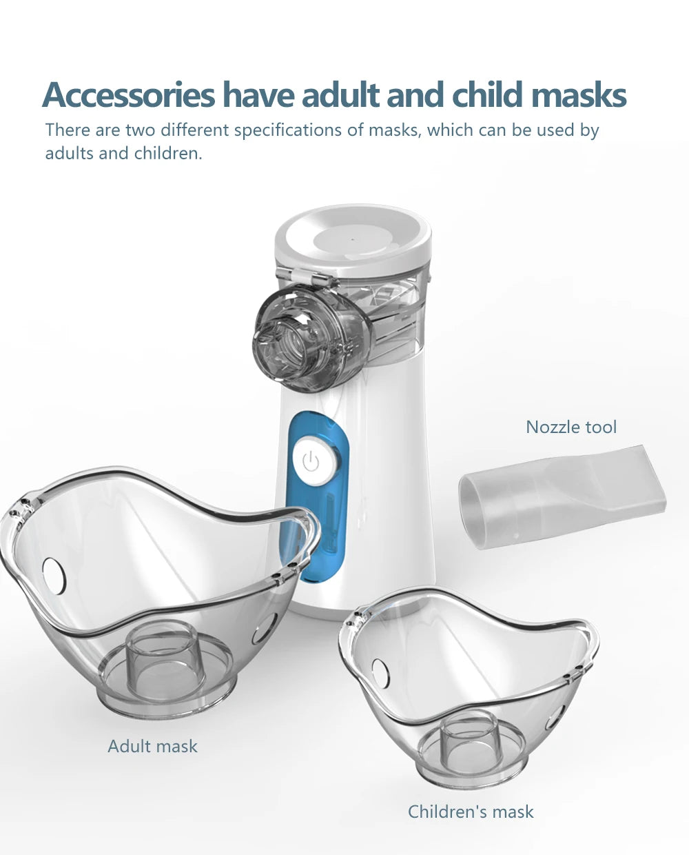 KIUZOU Silent Handheld Mesh Nebulizer – Portable Asthma Inhaler & Mini Humidifier for Kids & Adults