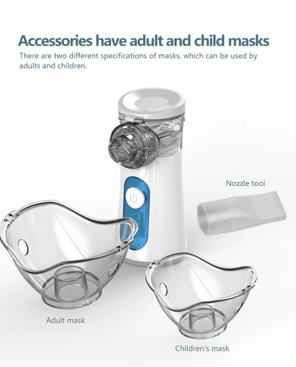 KIUZOU Silent Handheld Mesh Nebulizer – Portable Asthma Inhaler & Mini Humidifier for Kids & Adults
