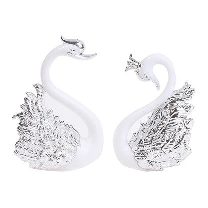 Romantic Crown Swan & Flamingo Cake Topper - Ideal Decoration for Birthday and Wedding Cakes