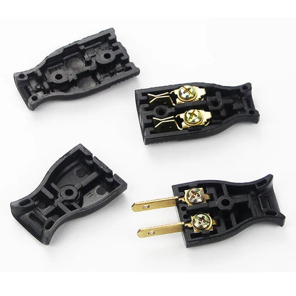 2-Pole Bakelite Power Plug - 15A Rewirable US Male Plug and Female Socket for Wiring and Power Cables