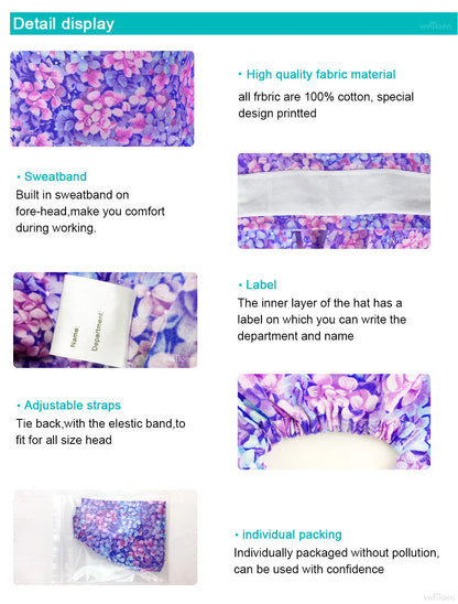 Cartoon Printed Clinical Scrub Caps – Surgery Hats for Men, Nurses & Pet Clinics