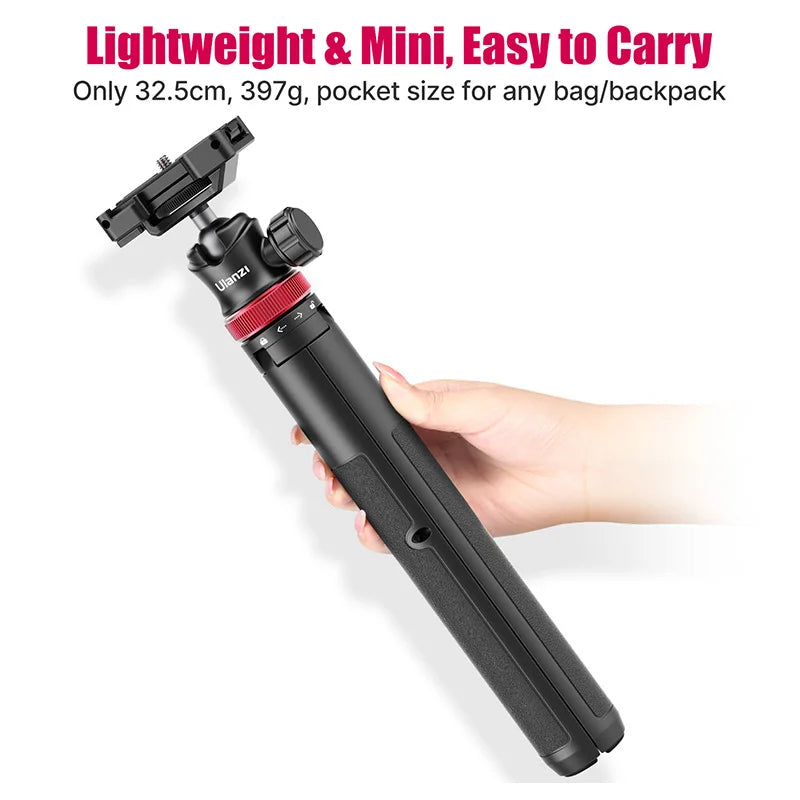 Ulanzi MT-44 1.46M Extendable Selfie Stick Tripod - with Phone Clamp for Cameras, Cellphones - Compatible with Samsung, iPhone, Huawei, Xiaomi
