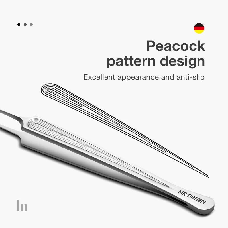 MR.GREEN Ingrown Hair Tweezers – Pointed Nose Tweezers for Eyebrows, Splinters, Blackhead & Acne Removal