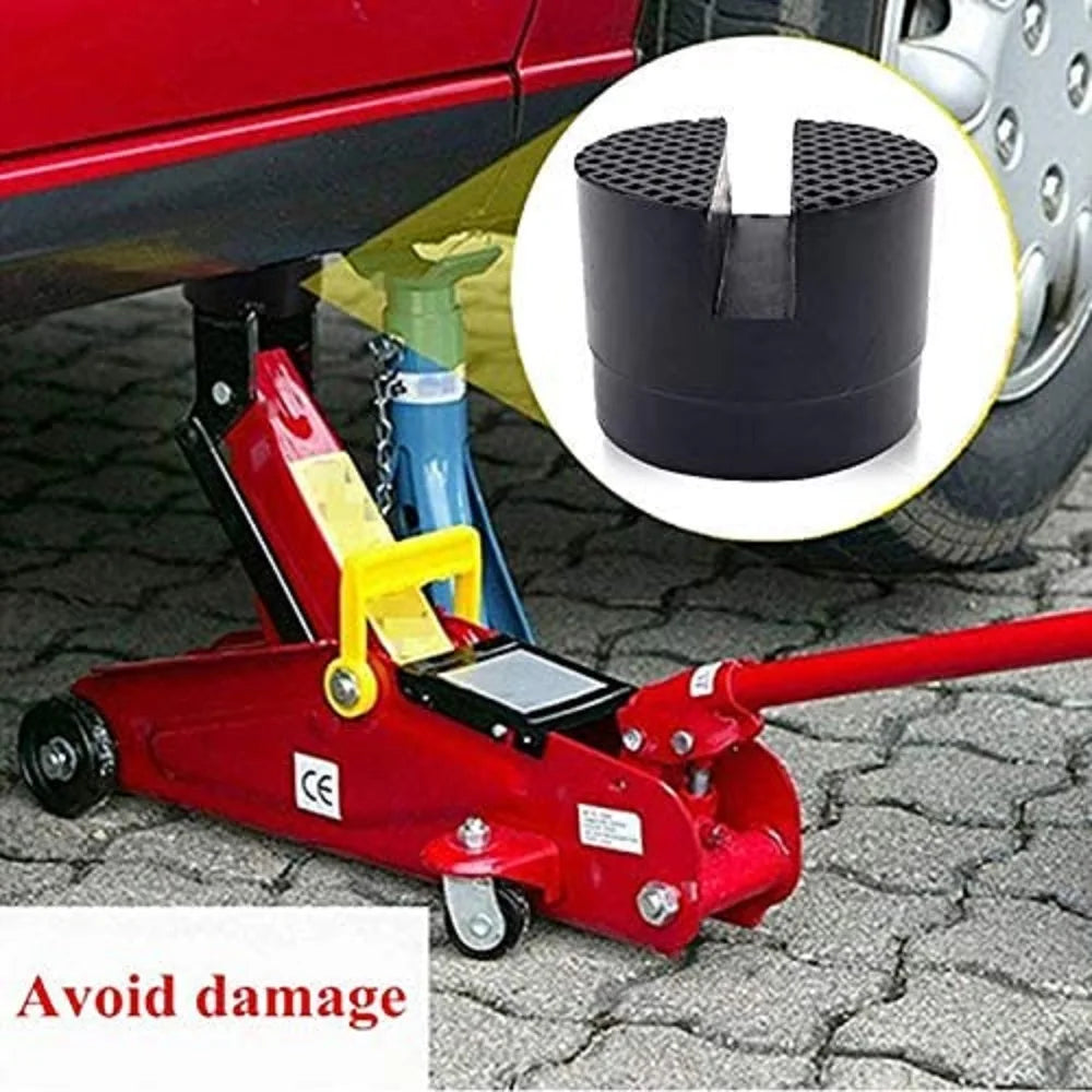 Car Lift Jack Support Stand Rubber Pads - Slotted Floor Frame Rail Adapter and Wheel Dolly Repair Tools for Lexus, Subaru, Fiat, Volvo
