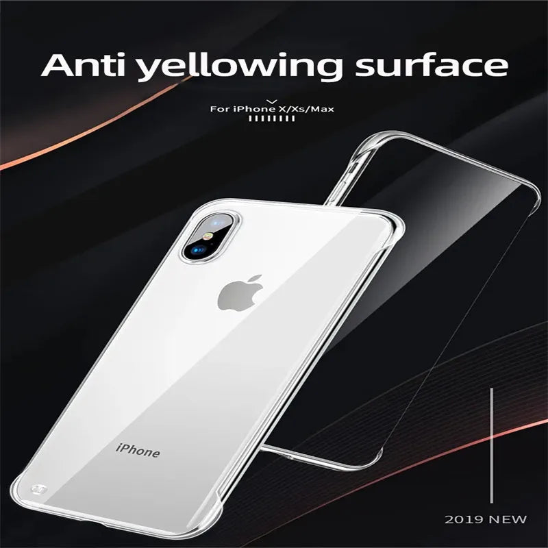 Ultra Thin Transparent PC Hard Case for iPhone 7–16 Series | Borderless Anti-Drop Protection Cover