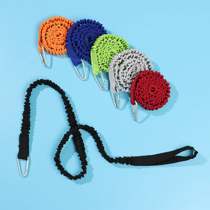 Adjustable Paddle Leash — Kayak & Surfboard Ankle Rope with Elastic Lanyard and Safety Carabiner