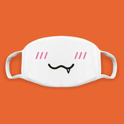 Kawaii Anime Expression Cotton Face Mask – Breathable Smile Mouth Muffle for Unisex Korean Style
