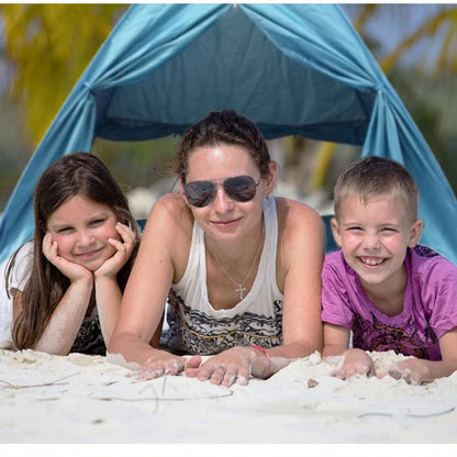Pop-Up Beach Tent 165×150×110cm – UV Protection, Full Shade, Ultralight & Portable for Family Camping & Travel