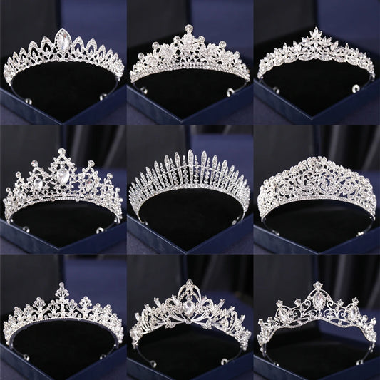 Silver Crystal Crowns & Tiaras – Vintage Baroque Tiara for Women, Brides & Pageants
