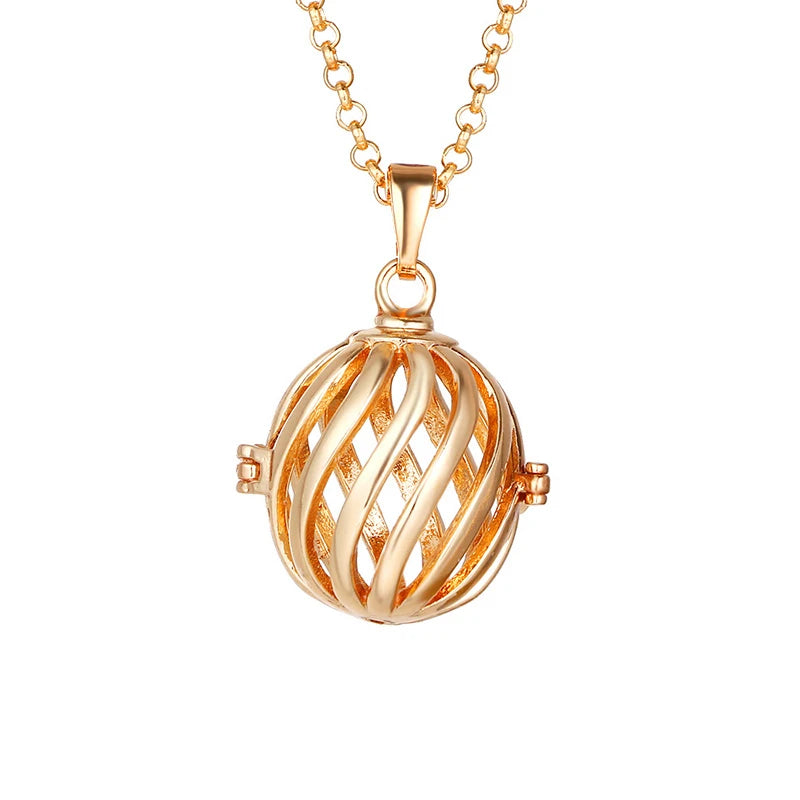 Mexico Music Ball Hollow Zircon Pendant Necklace – Vintage Perfume Aromatherapy Locket for Women