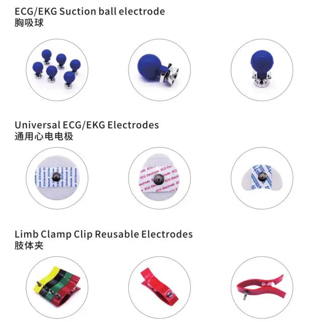 50-Pack Disposable ECG Electrodes — 43×46mm Non-Woven Medical Electrode Pads for EKG Accessories