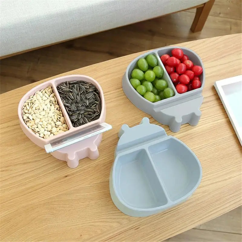 Creative Shape Lazy Snack Bowl - Plastic Double Layers Snack Storage Box, Lazy Fruit Plate, Multi-Purpose Food Bowl