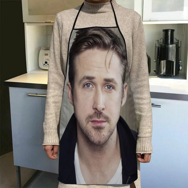 Custom Ryan Gosling Kitchen Apron - Stylish Adult Cooking & Baking Apron with Waterproof Fabric