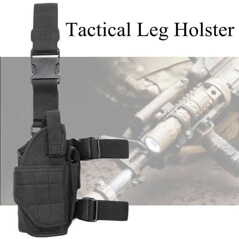 Universal Drop Leg Gun Holster - Right-Handed Tactical Thigh Pistol Bag & Pouch for All Handguns