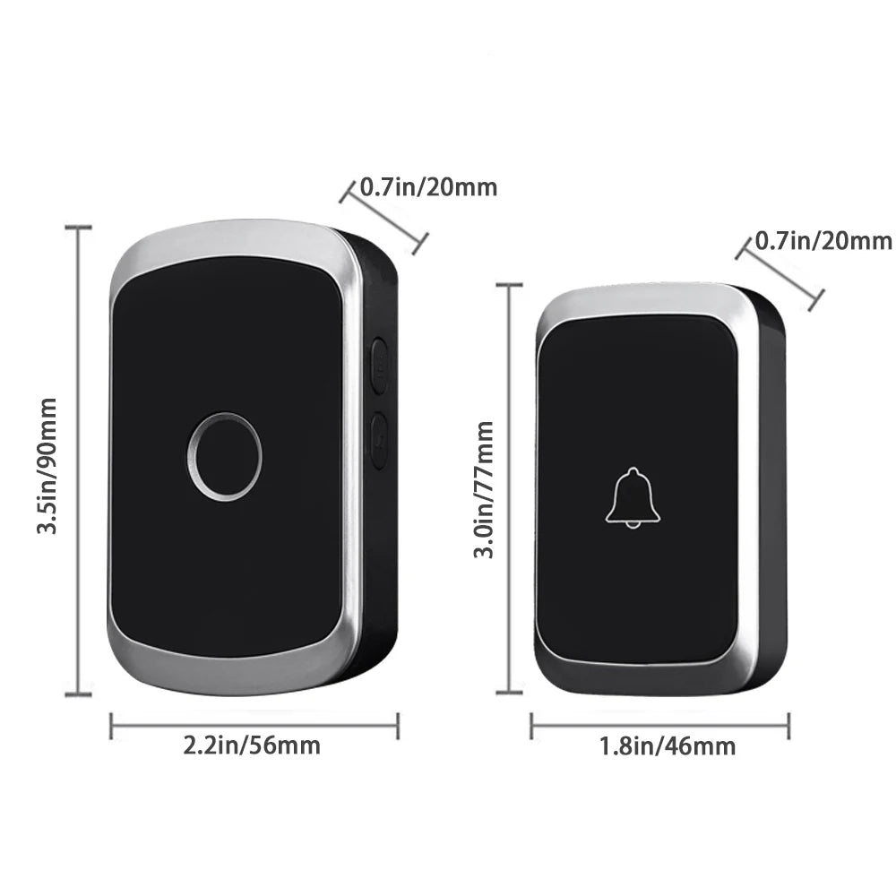 Waterproof Wireless Doorbell — AC 100V-240V EU Plug, Smart Remote Control, Battery Included, Plug & Play