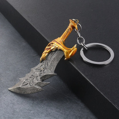 God of War 4 Kratos Sword Keychain – Pendant Keyring Jewelry for Men & Women, Car Key Accessory