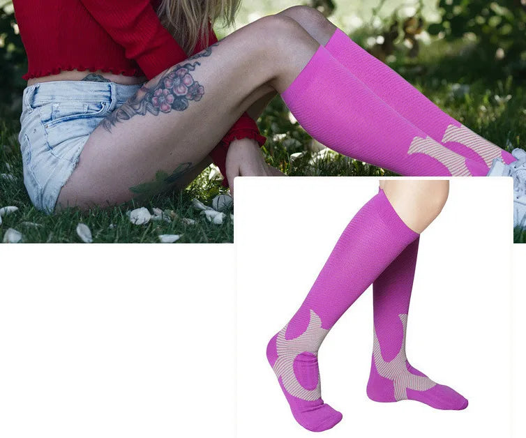 Men's Compression Sports Socks - Running, Cycling, Nursing, Varicose Veins Support, Outdoor Hiking Socks