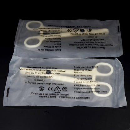 Acrylic Body Piercing Forceps Clamp – EO Gas Sterilized Tool for Ear, Lip, Navel, Nose & Septum Piercings