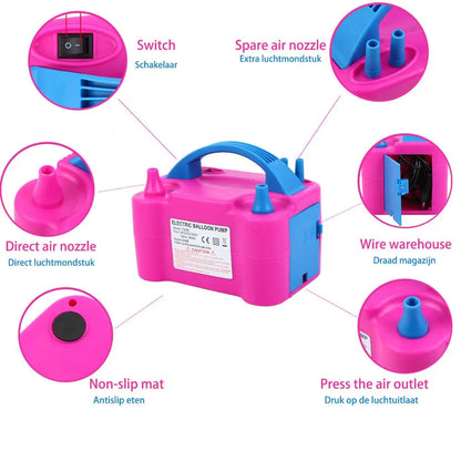 Samger 220V Electric Balloon Air Pump: High-Power Two-Nozzle Inflator for Fast Party Decorations