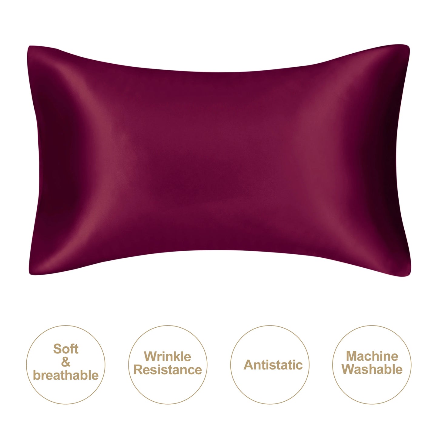 JuwenSilk Mulberry Silk Pillowcase – Silky Satin Natural Silk Pillowcase for Standard & Queen Size Beds