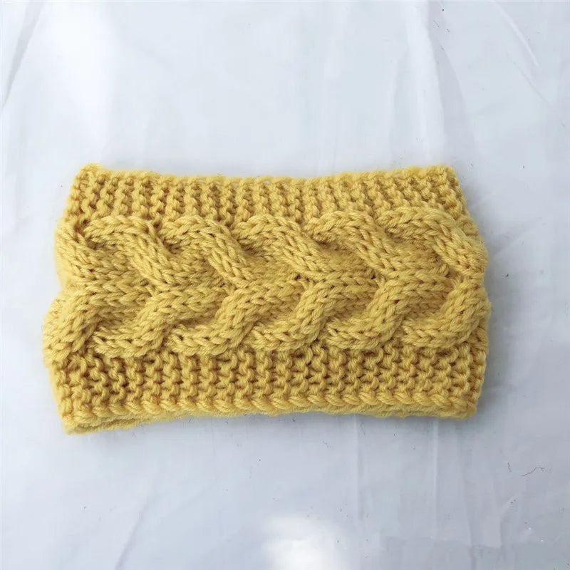 Women's Solid Color Knitted Headband – Elastic Twisted Turban Headwrap, Winter Hair Band for Girls, Fashion Hair Accessories