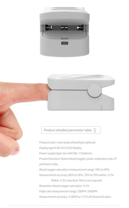 Portable Professional Finger Pulse Oximeter – Digital OLED Blood Oxygen, Heart Rate Health Monitor Tool