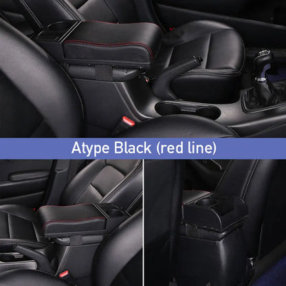 SEAMETAL Car Armrest Box Cushion – Adjustable Soft Elbow Support with USB Charging & Cup Holder Universal Interior Accessory