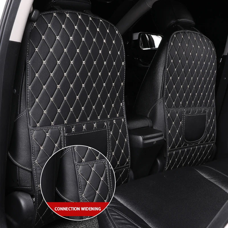 PU Leather Car Seat Back Protector – Anti-Kick Pad for Kids, Child Kick & Dirt Protection, Auto Accessories