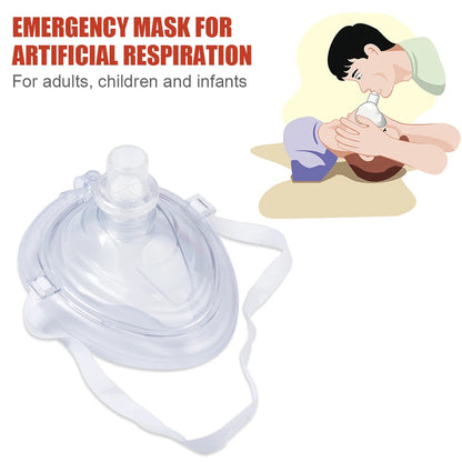 Professional CPR Breathing Mask with One-Way Valve — Reusable First Aid Rescue Tool