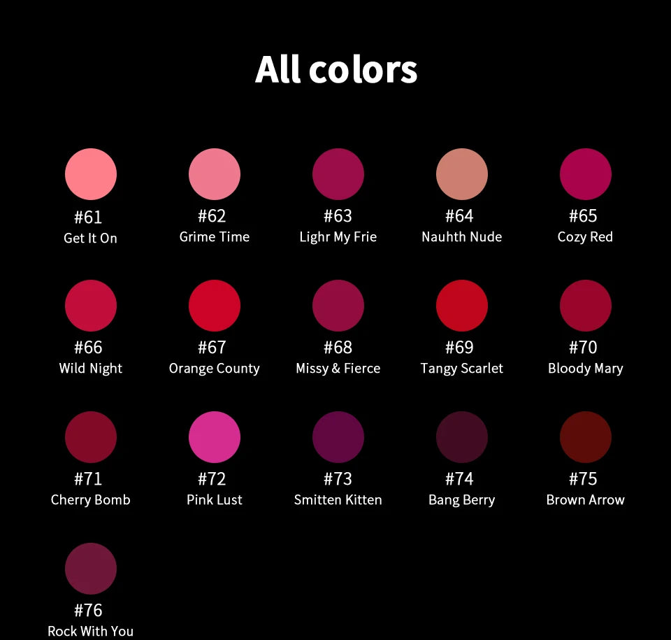 CHARMACY 16 Color Waterproof Velvet Lipstick – Long-Lasting Matte Lip Makeup, Easy to Wear
