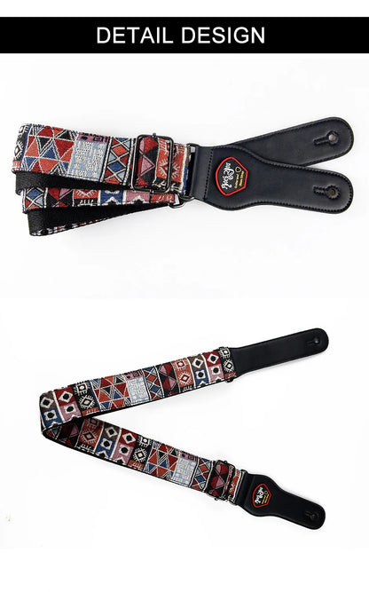 High-Quality Cotton Guitar Strap – Adjustable Length, 6.2cm Wide for Acoustic Guitar & Electric Bass
