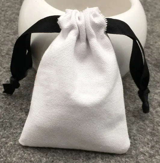 Small White Cotton Gift Bags – Custom Muslin Drawstring Pouches 5x7cm 8x10cm 9x12cm for Party, Candy, Jewelry Favor