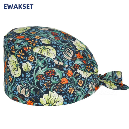 Unisex Soft Scrub Cap – Cartoon Print Surgical Hat for Men and Women, Operating Room Nursing Accessories