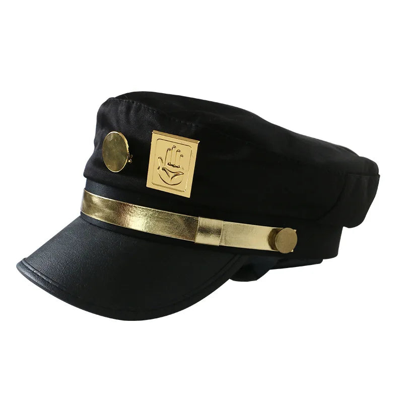 JoJo's Bizarre Adventure Kujo Jotaro Cosplay Hat – Unisex Adult Cap with Metal Badge Prop