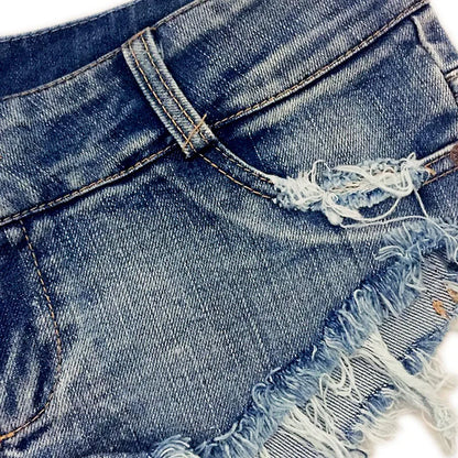 2025 Sexy Women’s Denim Booty Shorts – Low Waist Skinny Hole Clubwear Shorts