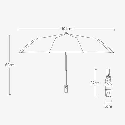 Windproof Automatic Folding Umbrella - Luxury Twelv Bone Large Business Umbrella for Men & Women, Rain Parasol Gift