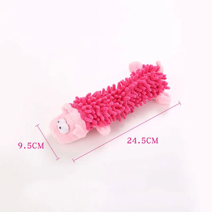 Durable Plush Dog Toy - Squeaky Animal-Shaped Chew Toy for Small Dogs and Puppies