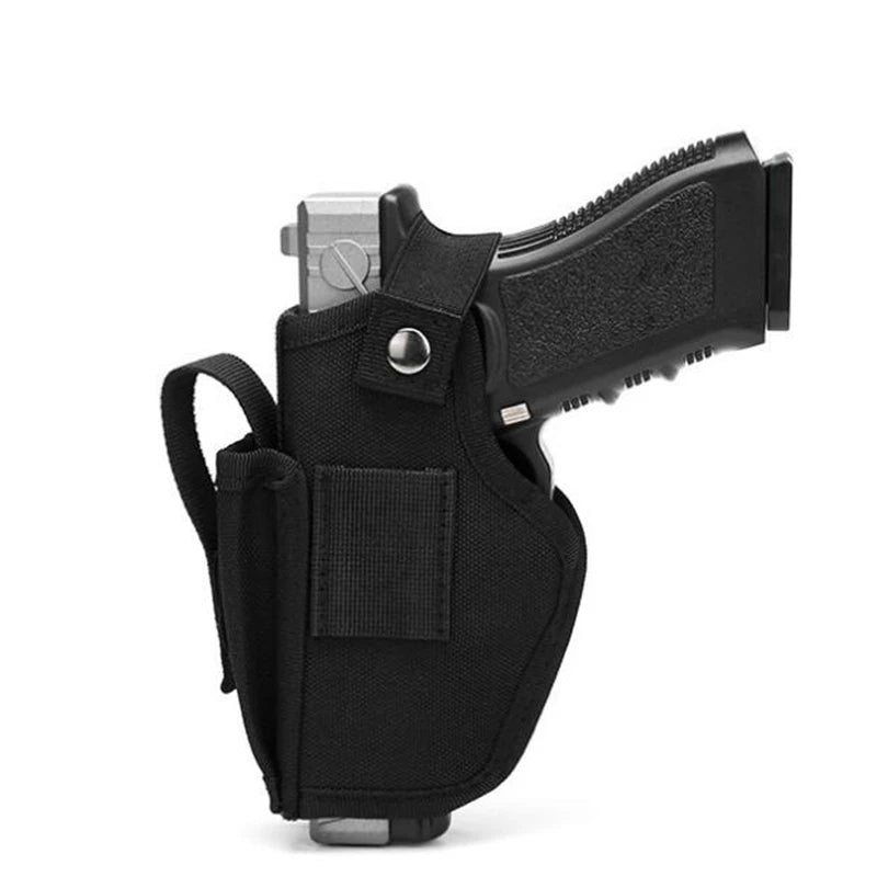 Tactical Universal Gun Holster - Left/Right Hand Waist Concealed Carry for Glock 17/19, Beretta M9, 1911, P226, 9mm Mag Pouch