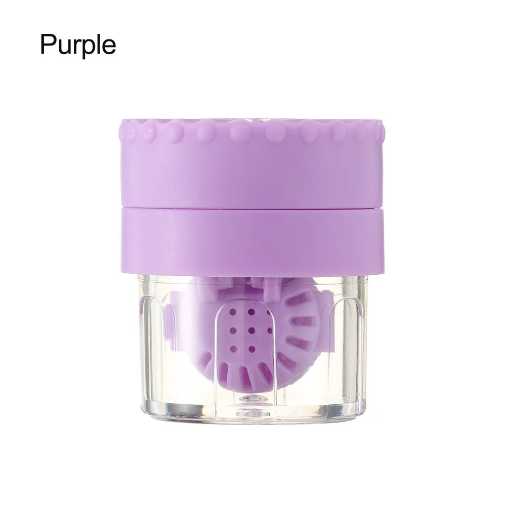 Manually Rotating Contact Lens Cleaner Case Portable Plastic Lens Storage Holder Cleaning Container Travel Accessory Tool