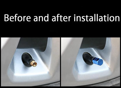 Aluminum Alloy Tire Valve Caps - Waterproof Car Wheel Rim Stem Covers for Automobiles, Motorcycles, Trucks, and Bikes - Air Dust Protection