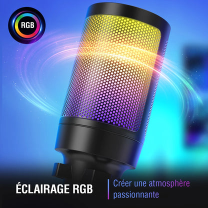 FIFINE A6V USB Gaming Microphone with Pop Filter & Shock Mount for PC PS4 PS5 Mac – Podcast & Streaming Mic with Gain Control