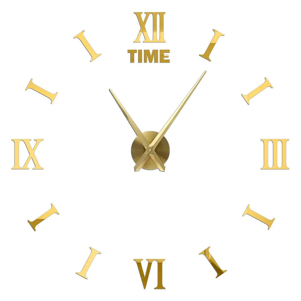 3D DIY Wall Clock - Modern Acrylic Mirror Sticker Quartz Clock For Living Room Decor With Silent Movement