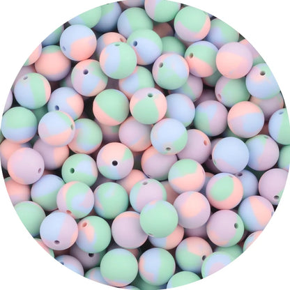 LOFCA Silicone Teething Beads - 20pcs 15mm Round Baby Chew Beads for DIY Teether Toys Infant Accessories