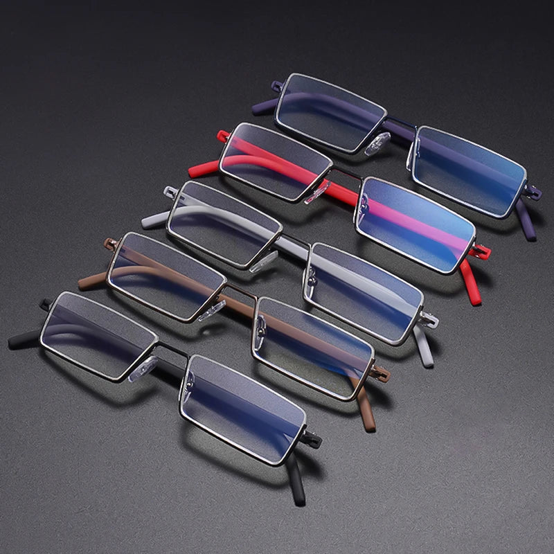 May Flower Anti-Blue Light Reading Glasses – Men’s Half-Frame TR90 Prescription Eyewear +1.75 with Case
