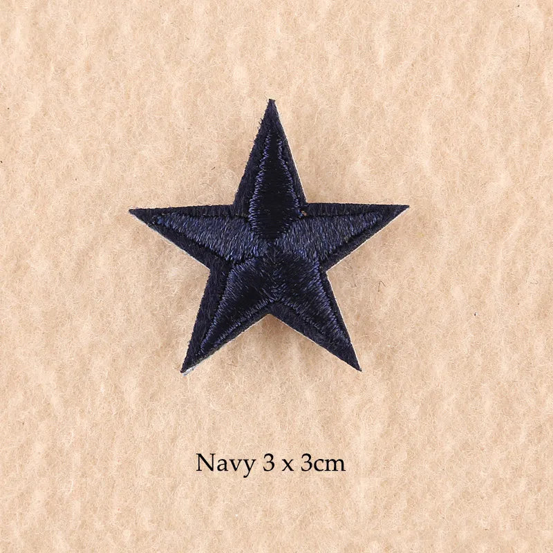 Stars Embroidered Iron-On Patches – Gold, Silver & Colorful Appliqué Stickers for Clothing, Jackets, Bags & DIY Craft Decoration