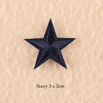 Stars Embroidered Iron-On Patches – Gold, Silver & Colorful Appliqué Stickers for Clothing, Jackets, Bags & DIY Craft Decoration