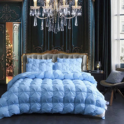 3D Luxury Quilted Goose Down Duvet – 100% High-Rank Winter Comforter, Thick Solid Color Blanket for King, Queen & Full Size Beds