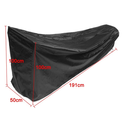 210D Outdoor Lawn Mower Cover - Waterproof UV-Resistant Oxford Cloth with Drawstring, Universal Black Protective Cover